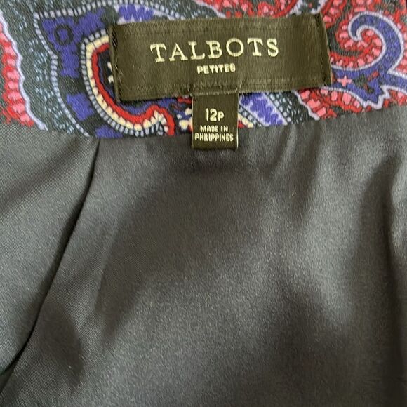 Talbots Petites Black Label Classic Sophistication Paisley Skirt Purple /Blue - Picture 6 of 7